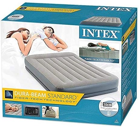 Buy Intex Queen Size Pillow Rest Mid-Rise Airbed With Built-In Electric Pump | Yallatoys.com