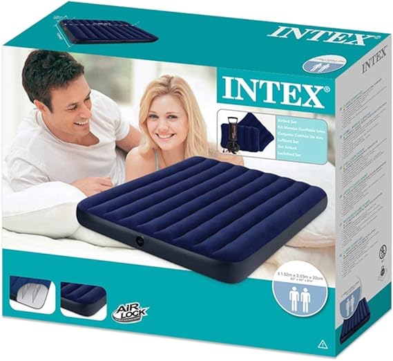 Buy Intex Classic Downy Airbed Queen with Pump | Yallatoys.com