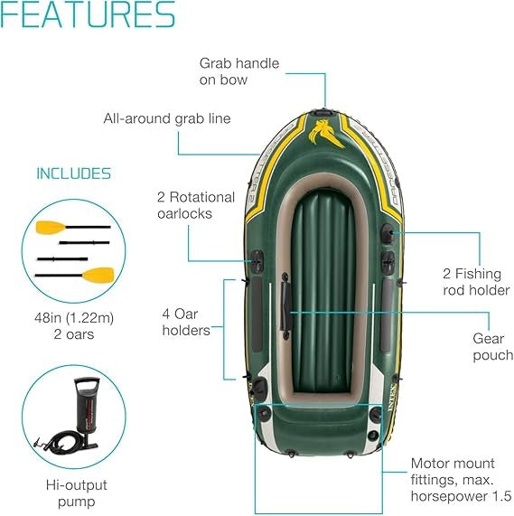 Buy Intex Seahawk 2 Boat Set  | Yallatoys.com