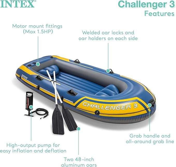 Buy Intex Challenger Inflatable Boat Set | Yallatoys.com