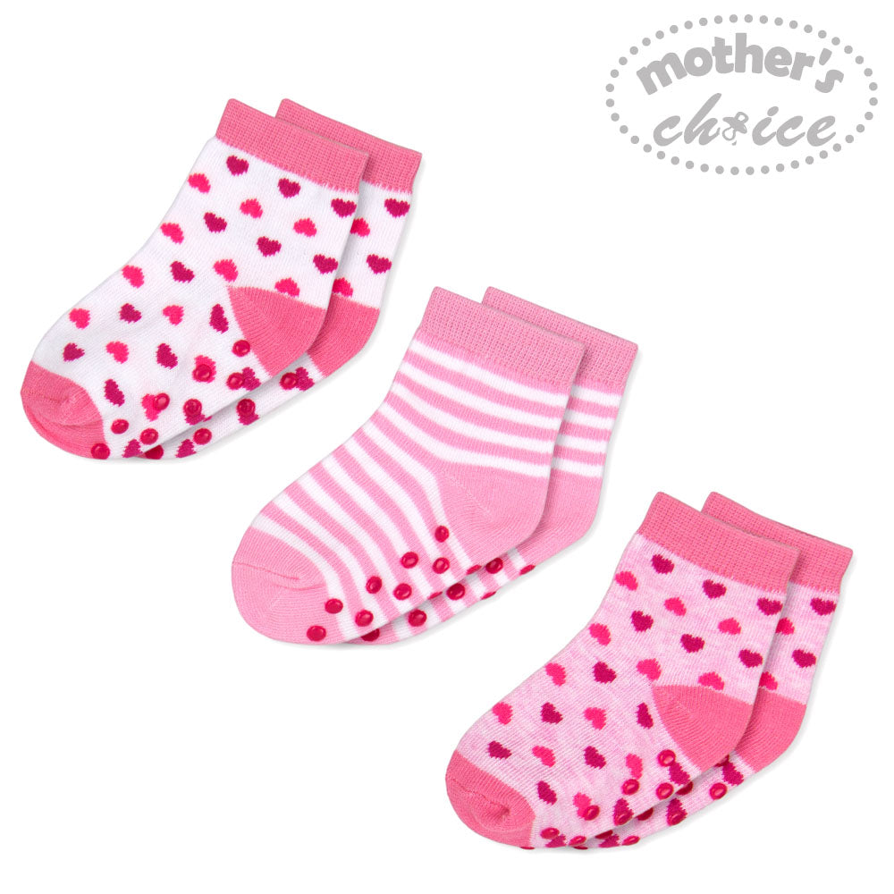 Mothers Choise Girl'S 3 Pair Melange Socks With Anti Slip.  - 1 Mothers Choice Yallatoys