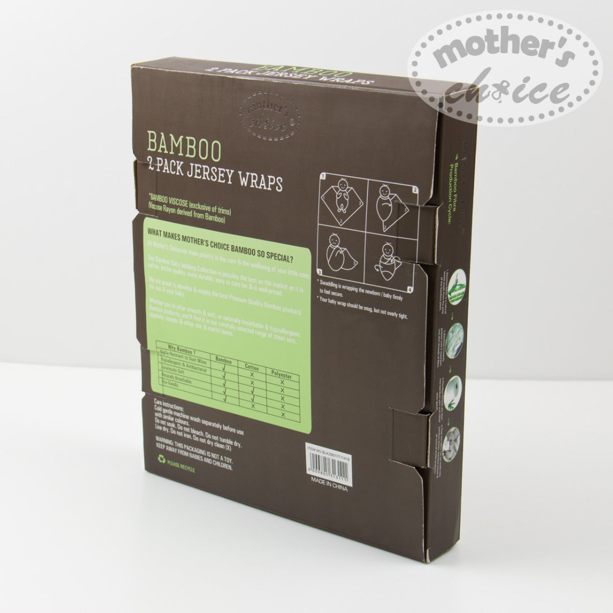 Mothers Choise Bamboo Jersey Wrap 2 Pk  Offwhite Mothers Choice Yallatoys