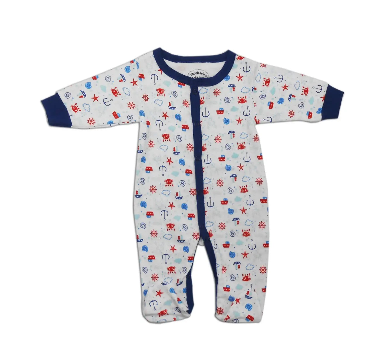 Mothers Choice Baby 8 Pcs Set Of Grower, Bodysuit, Pants, Bib, Hat, Socks, Tee & Tops - Blue Mothers Choice