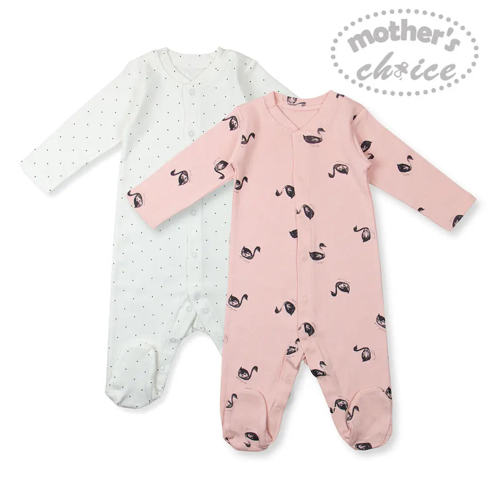 Mothers Choice Babygrower With Aop - White & Pink Mothers Choice