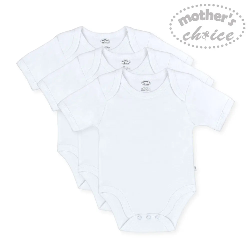 Mothers Choice 3pcs Set White Body Suits Mothers Choice