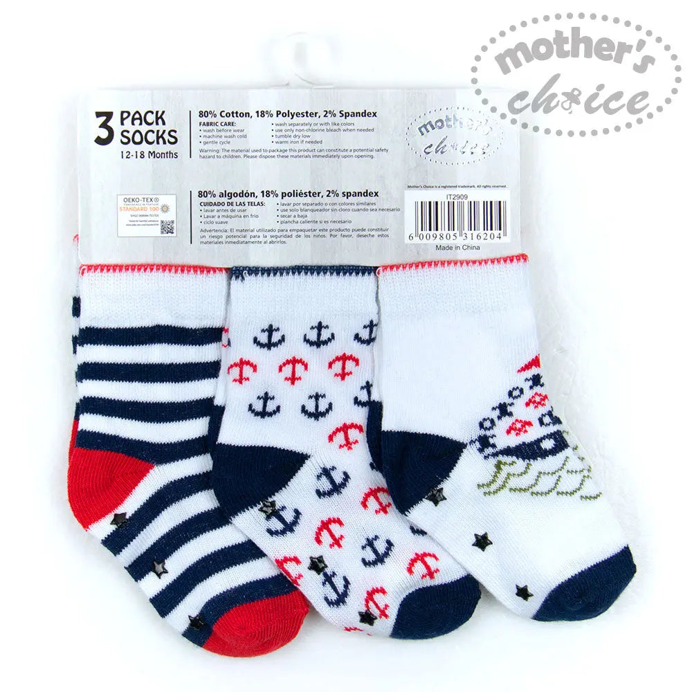 Mothers Choise Baby 3 Prs Pack Socks.  - 1 Mothers Choice Yallatoys