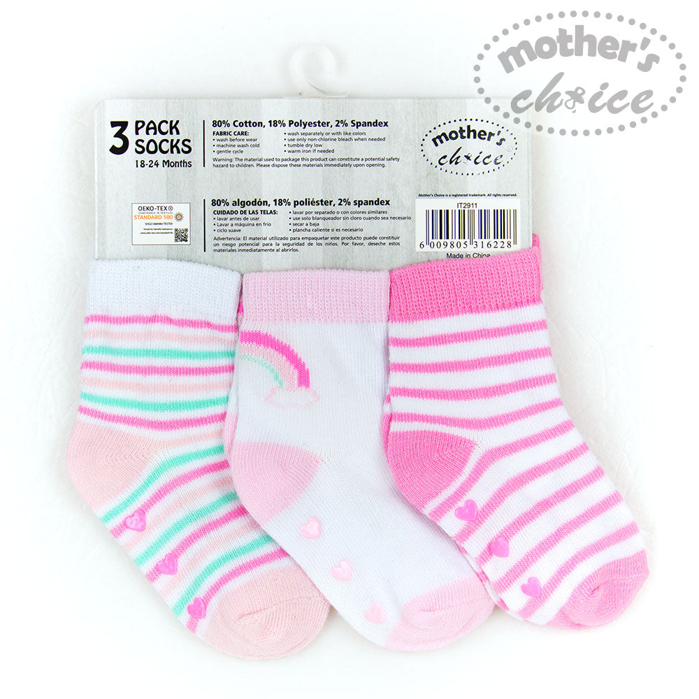 Mother'S Choice-Baby 3 Prs Pack Sockspink White Mothers Choice Yallatoys