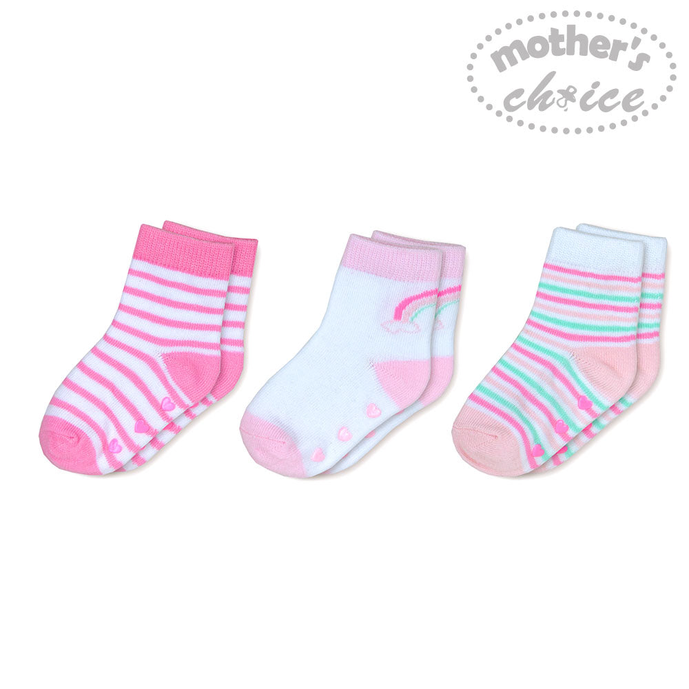 Mother'S Choice-Baby 3 Prs Pack Sockspink White Mothers Choice Yallatoys