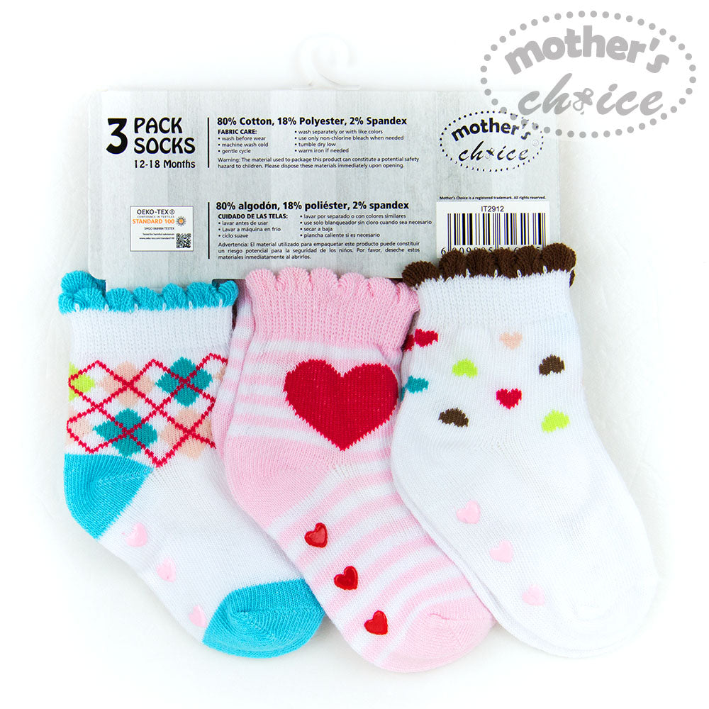 Mother'S Choice-Baby 3 Prs Pack Sockslove