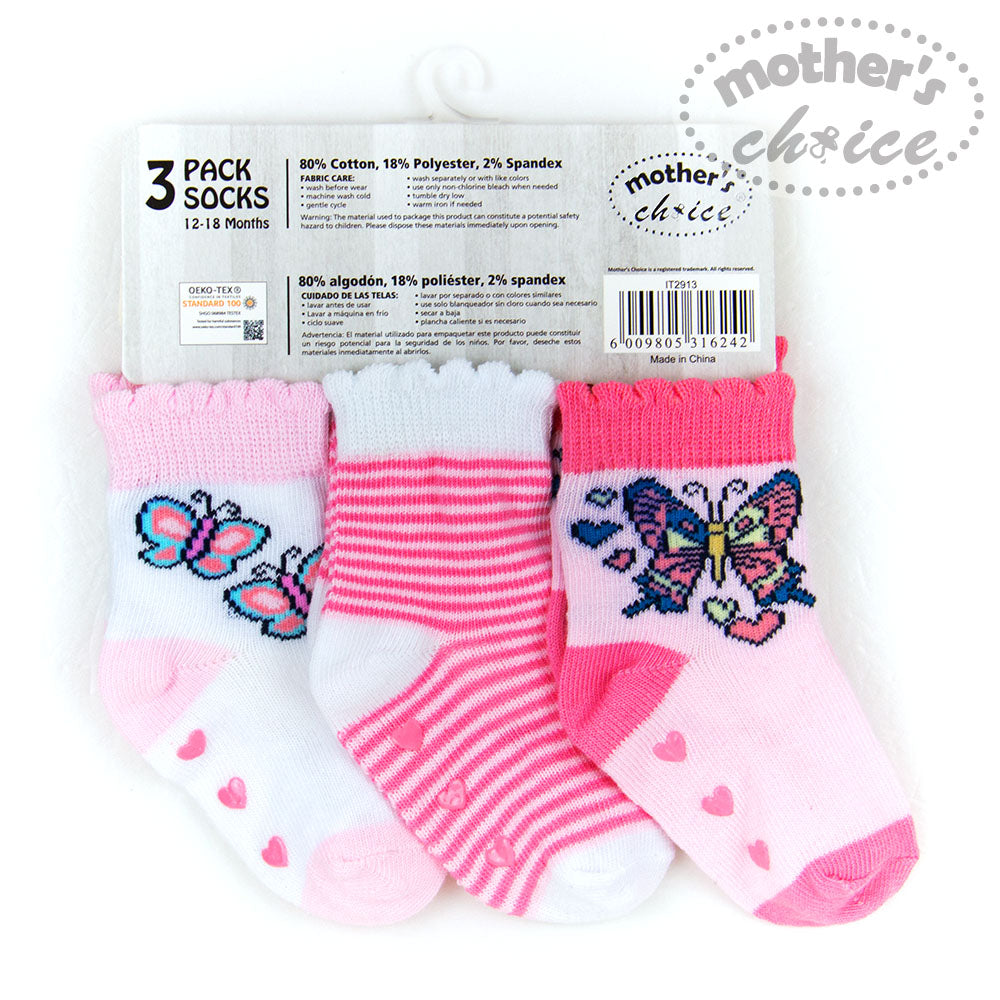 Mother'S Choice-Baby 3 Prs Pack Socks.Butterfly Mothers Choice Yallatoys