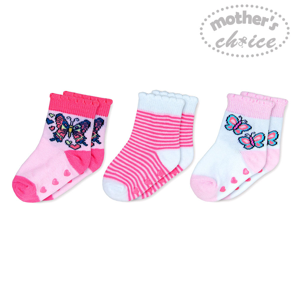 Mother'S Choice-Baby 3 Prs Pack Socks.Butterfly Mothers Choice Yallatoys