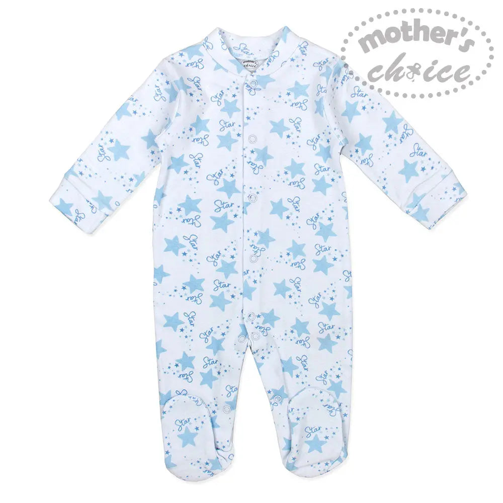 Mothers Choice Baby 7 Pcs Layette Set Of Grower, S/S Bodysuit, Bib, Hat, Mittens & 2 Wash Cloths - Blue Mothers Choice