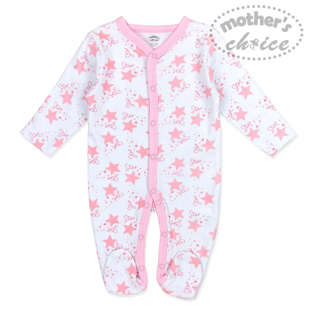 Mothers Choice Baby 7 Pcs Layette Set Of Grower, S/S Bodysuit, Bib, Hat, Mittens & 2 Wash Cloths - Pink Mothers Choice