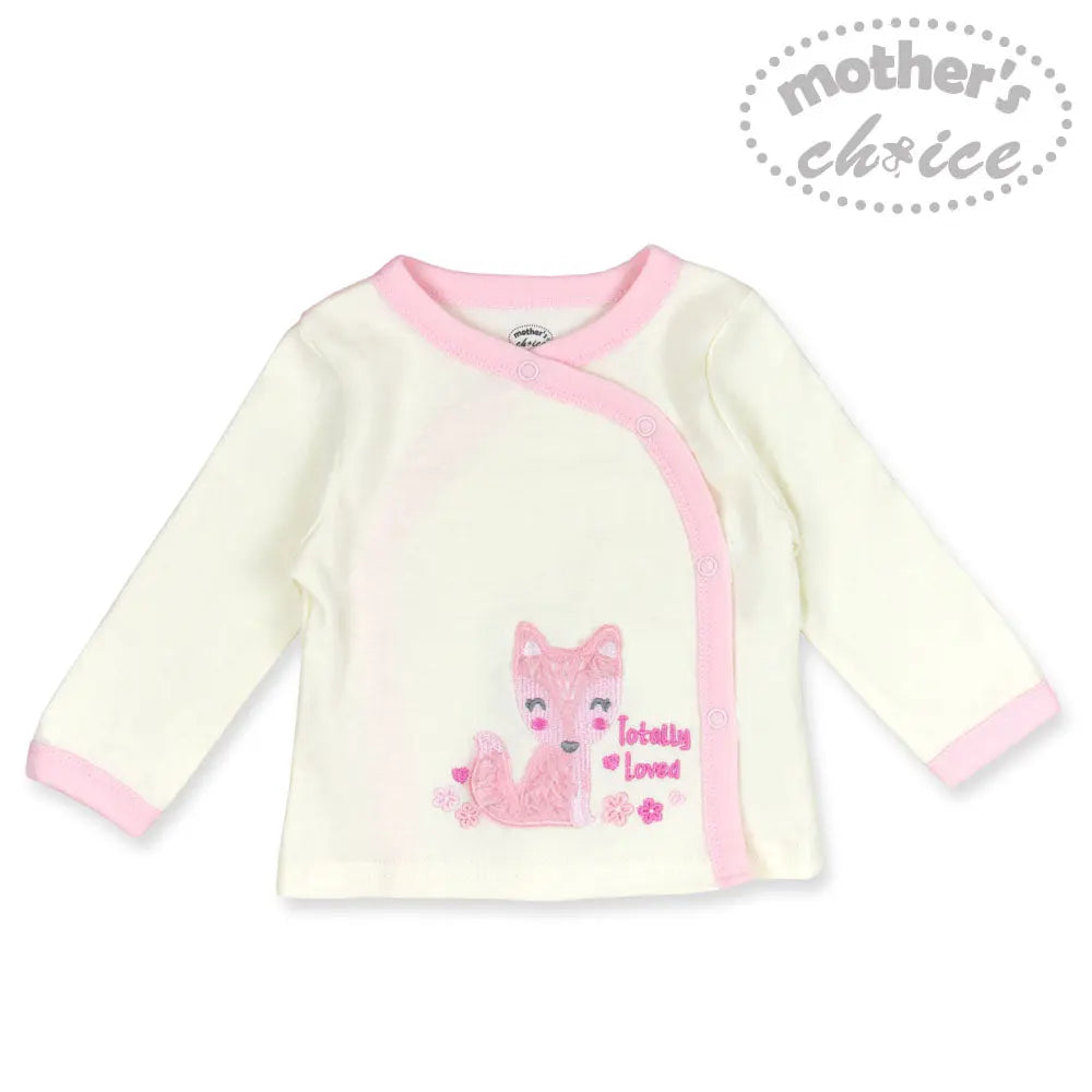 Mothers Choice Baby 3 Pcs Set Of Top, Pants & Hat White Pink Mothers Choice