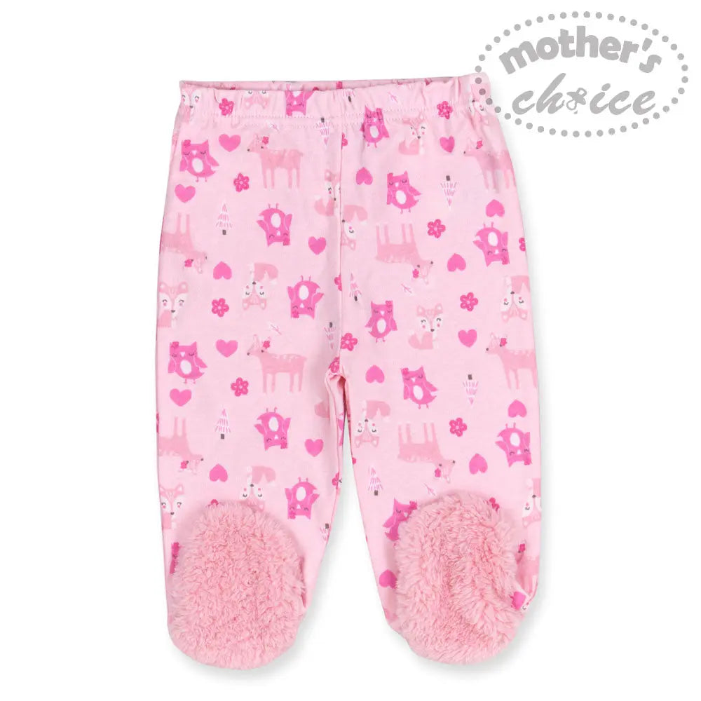 Mothers Choice Baby 3 Pcs Set Of Top, Pants & Hat White Pink Mothers Choice