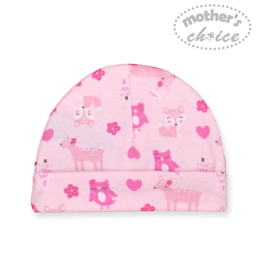 Mothers Choice Baby 3 Pcs Set Of Top, Pants & Hat White Pink Mothers Choice