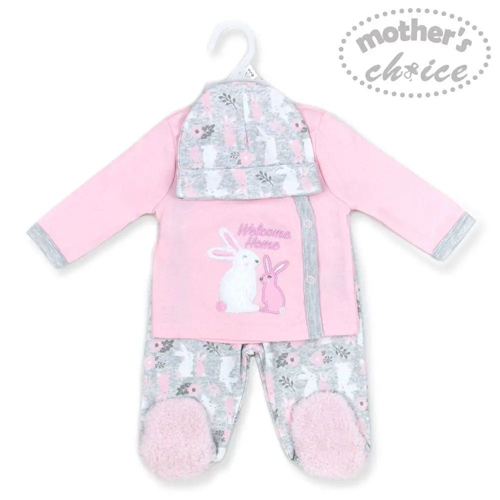 Mothers Choice Baby 3 Pcs Set Of Top, Pants And Hat Mothers Choice