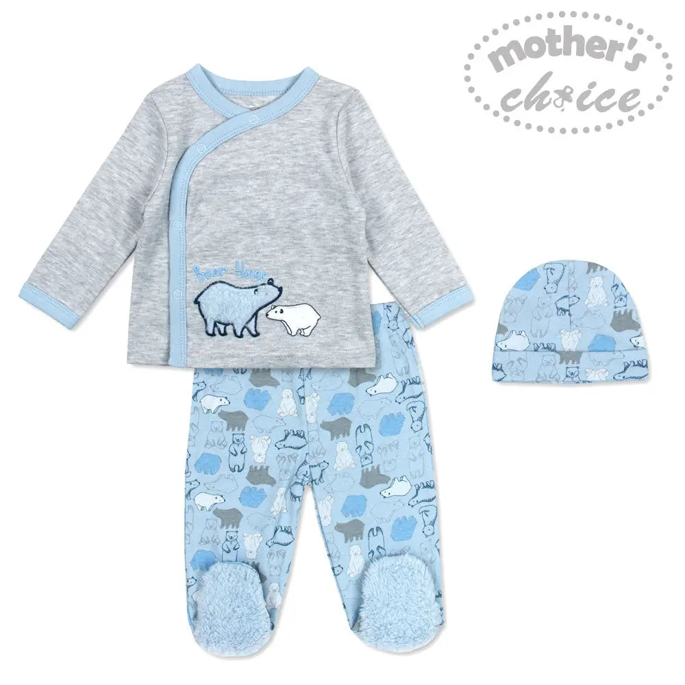 Mothers Choice Baby 3 Pcs Set Of Top, Pants & Hat Mothers Choice Yallatoys