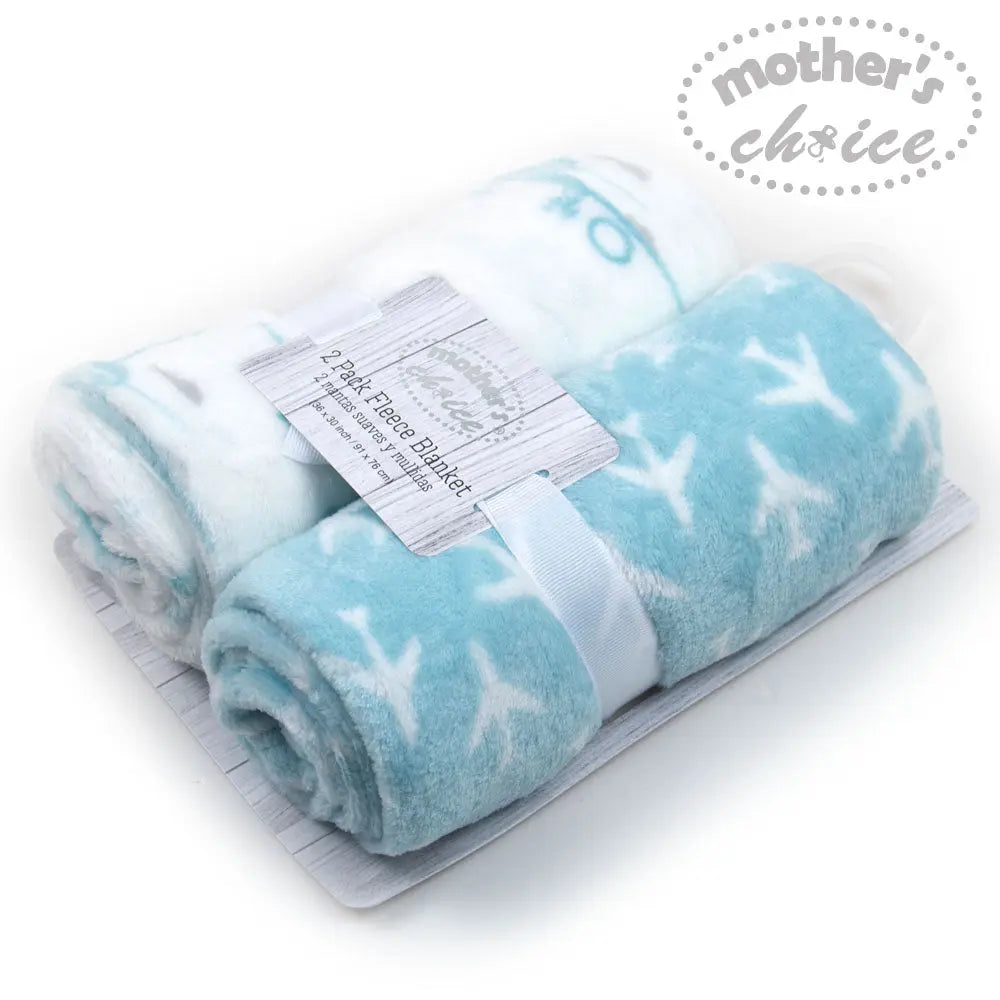 Mothers Choise Item::2 Pk Flannel Fleece Receiver Blue/Aeroplanes Mothers Choice Yallatoys