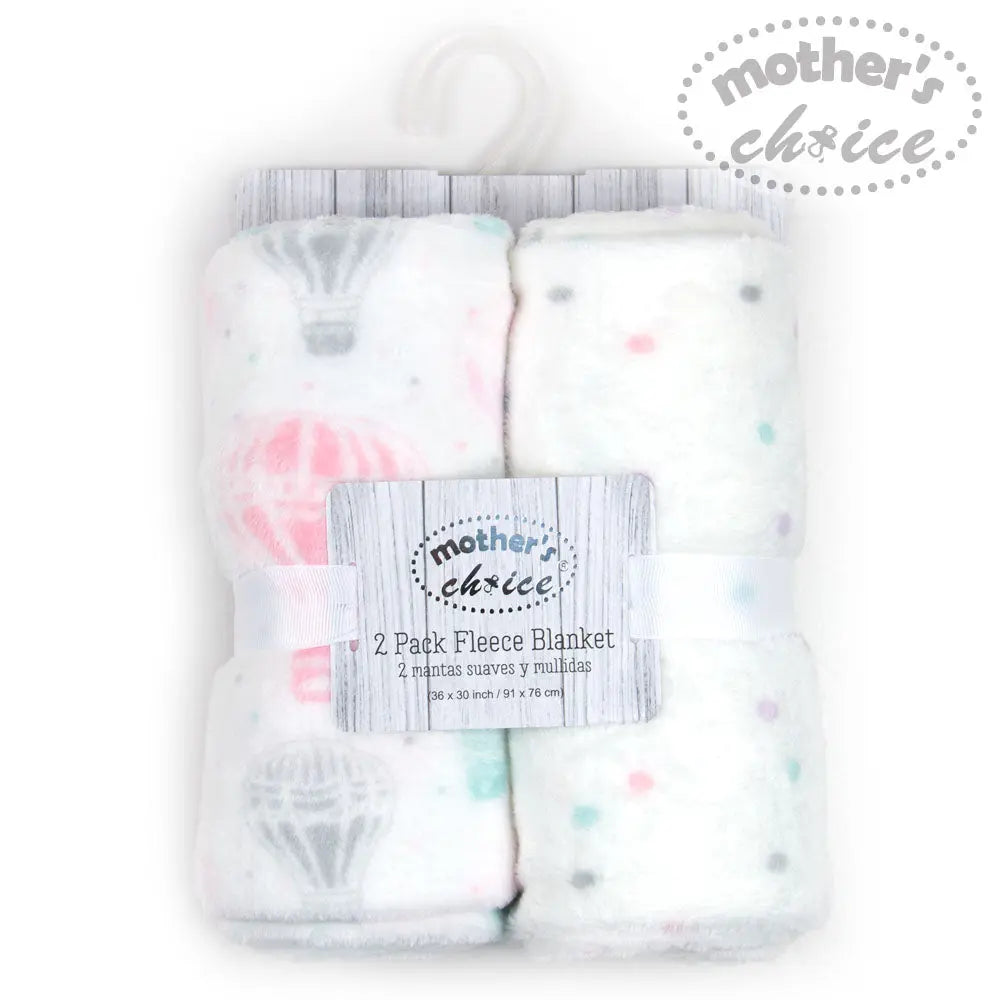 Mothers Choise Item::2 Pk Flannel Fleece Receiver White/Baloons Mothers Choice Yallatoys