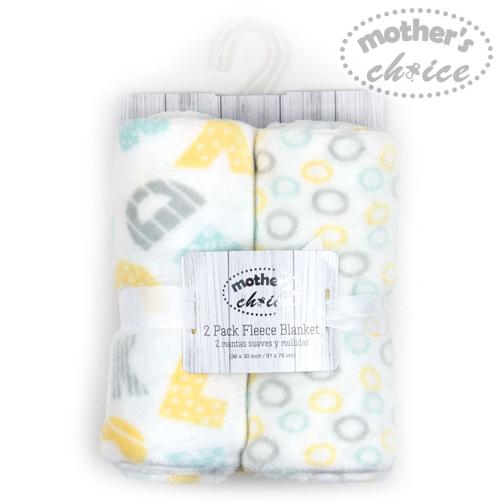 Mothers Choice 2Pk Flannel Fleece Receiver Alphabets Yellow Mothers Choice Yallatoys