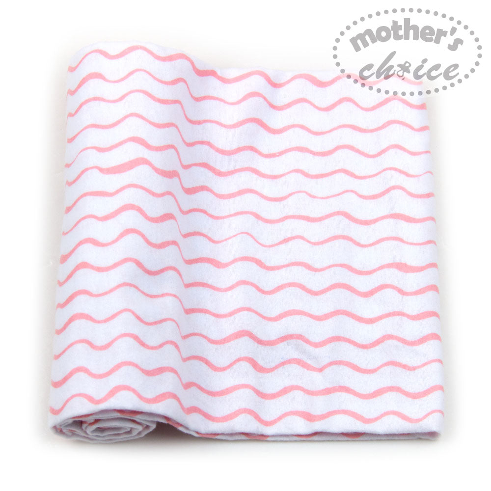 Mothers Choice 3Pk Flannel Receiver With Overlock Binding White Blue Mothers Choice Yallatoys