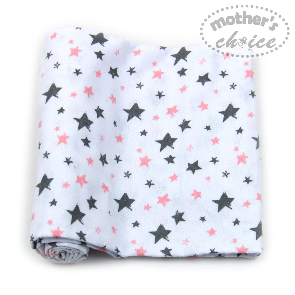Mothers Choice 3Pk Flannel Receiver With Overlock Binding White Blue Mothers Choice Yallatoys