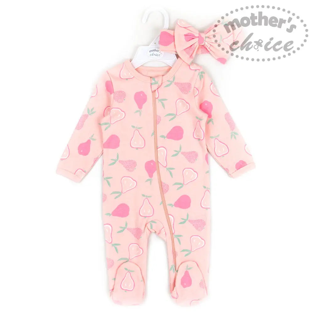 Mothers Choice Headband+Coverall - Pink Mothers Choice