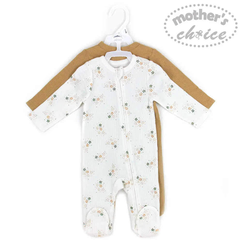 Mothers Choice 2Pk Coverall - White Mothers Choice