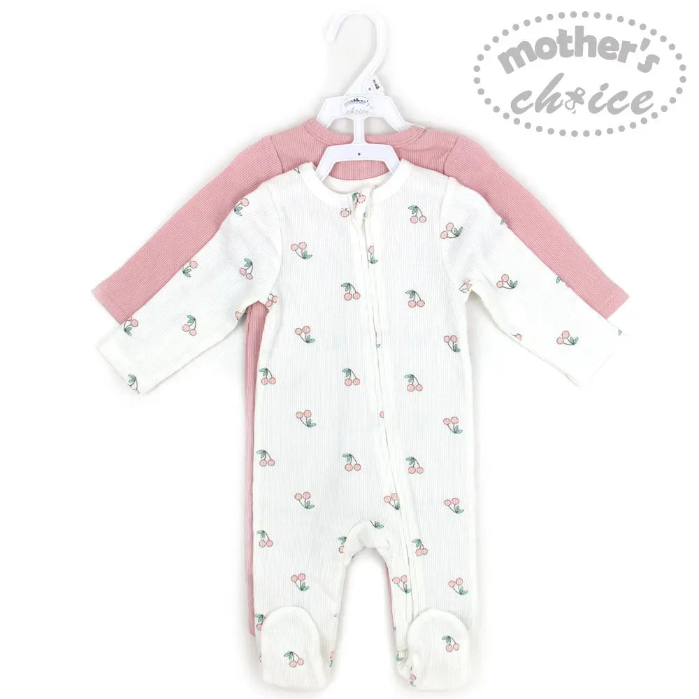 Mothers Choice 2Pk Coverall - Pink Mothers Choice