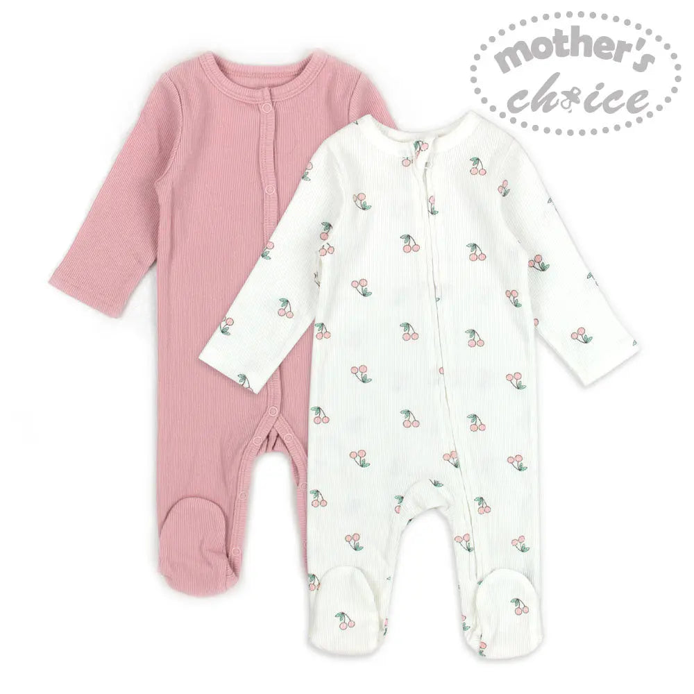 Mothers Choice 2Pk Coverall - Pink Mothers Choice