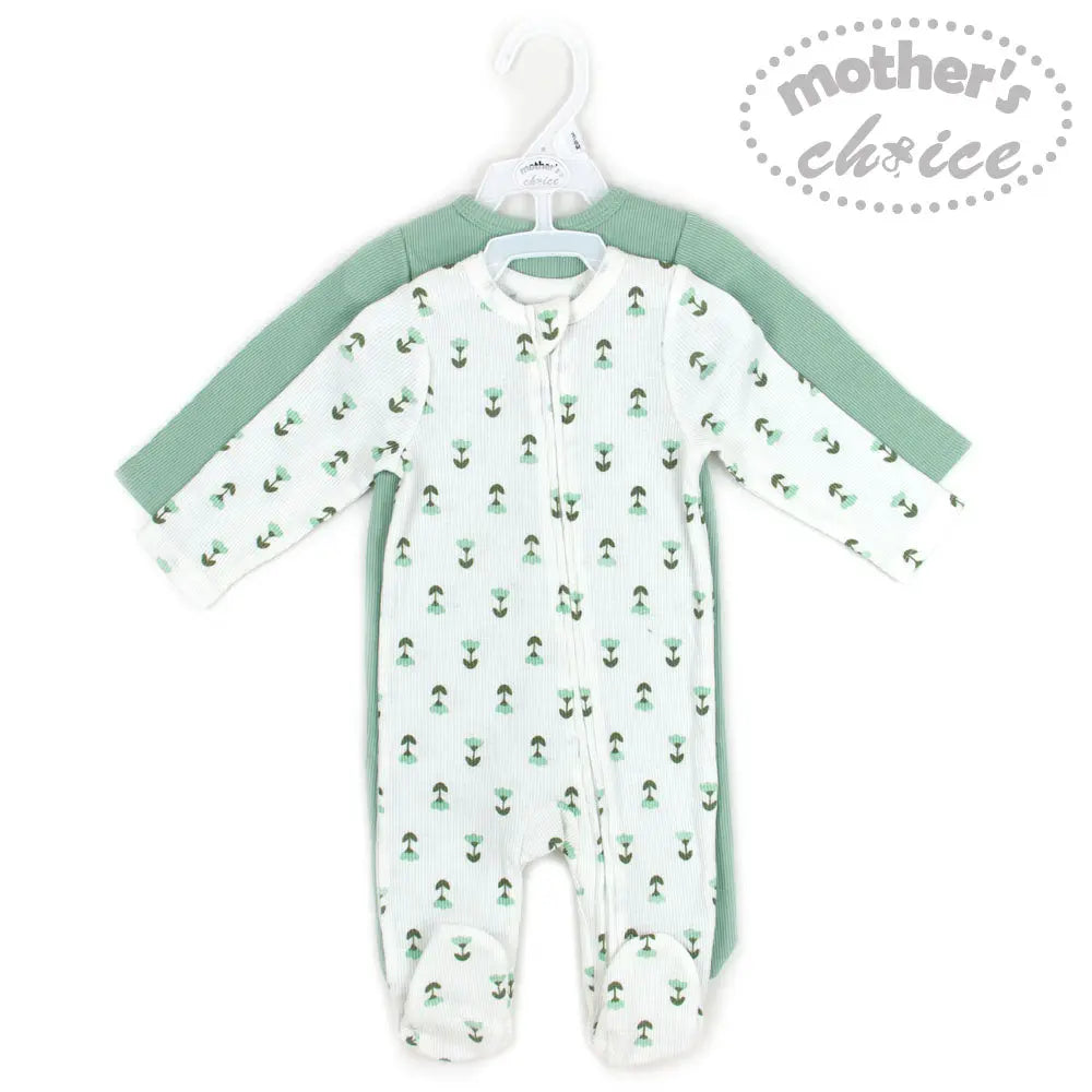 Mothers Choice 2Pk Coverall - Green Mothers Choice