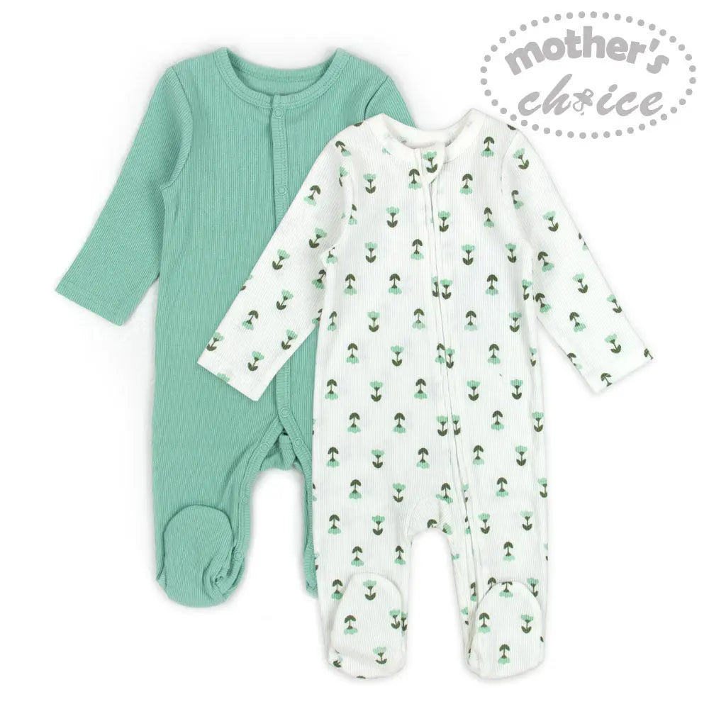 Mothers Choice 2Pk Coverall - Green Mothers Choice