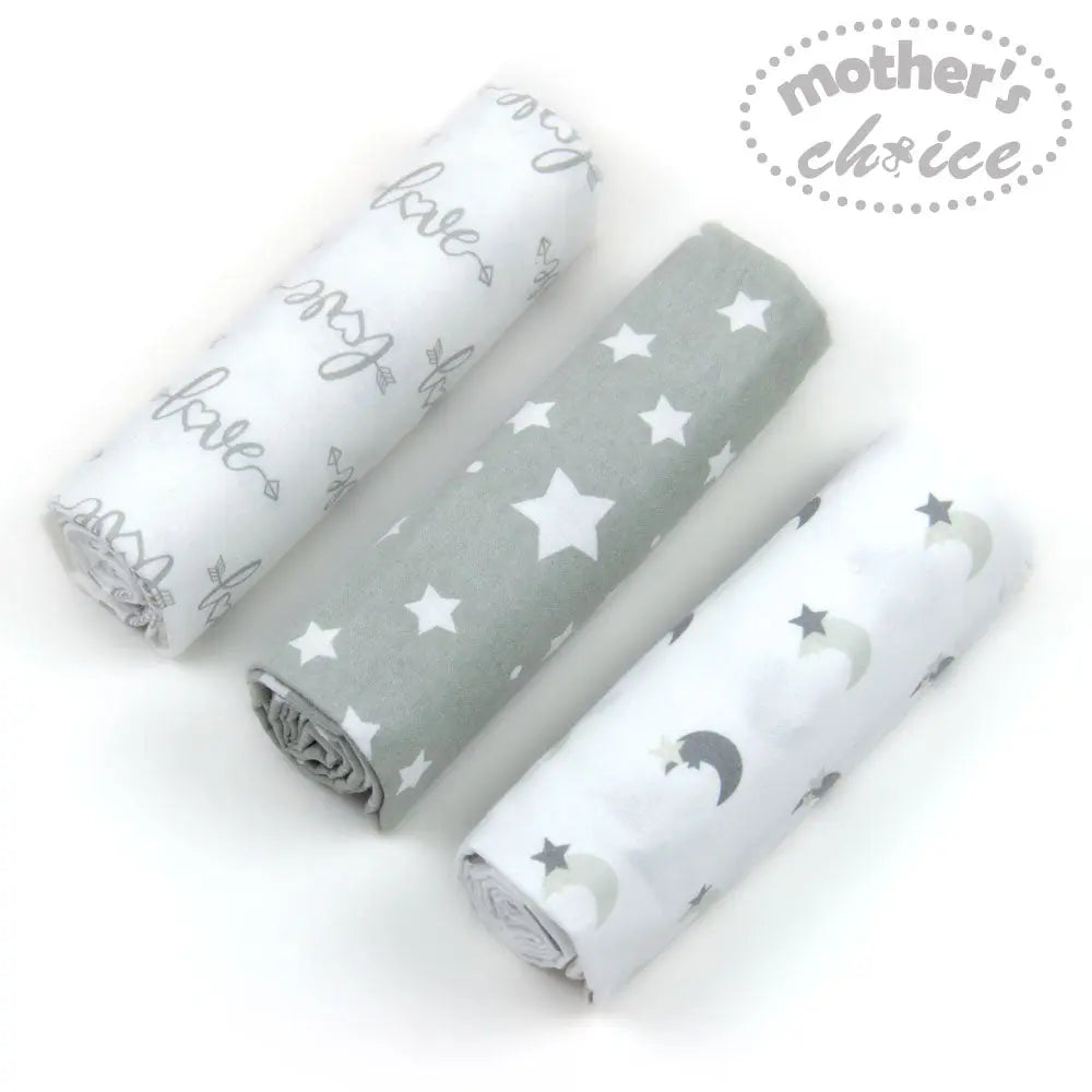 Mothers Choise Item: 3Pk Flannel Receiver With Overlock Binding  - 5 Mothers Choice Yallatoys
