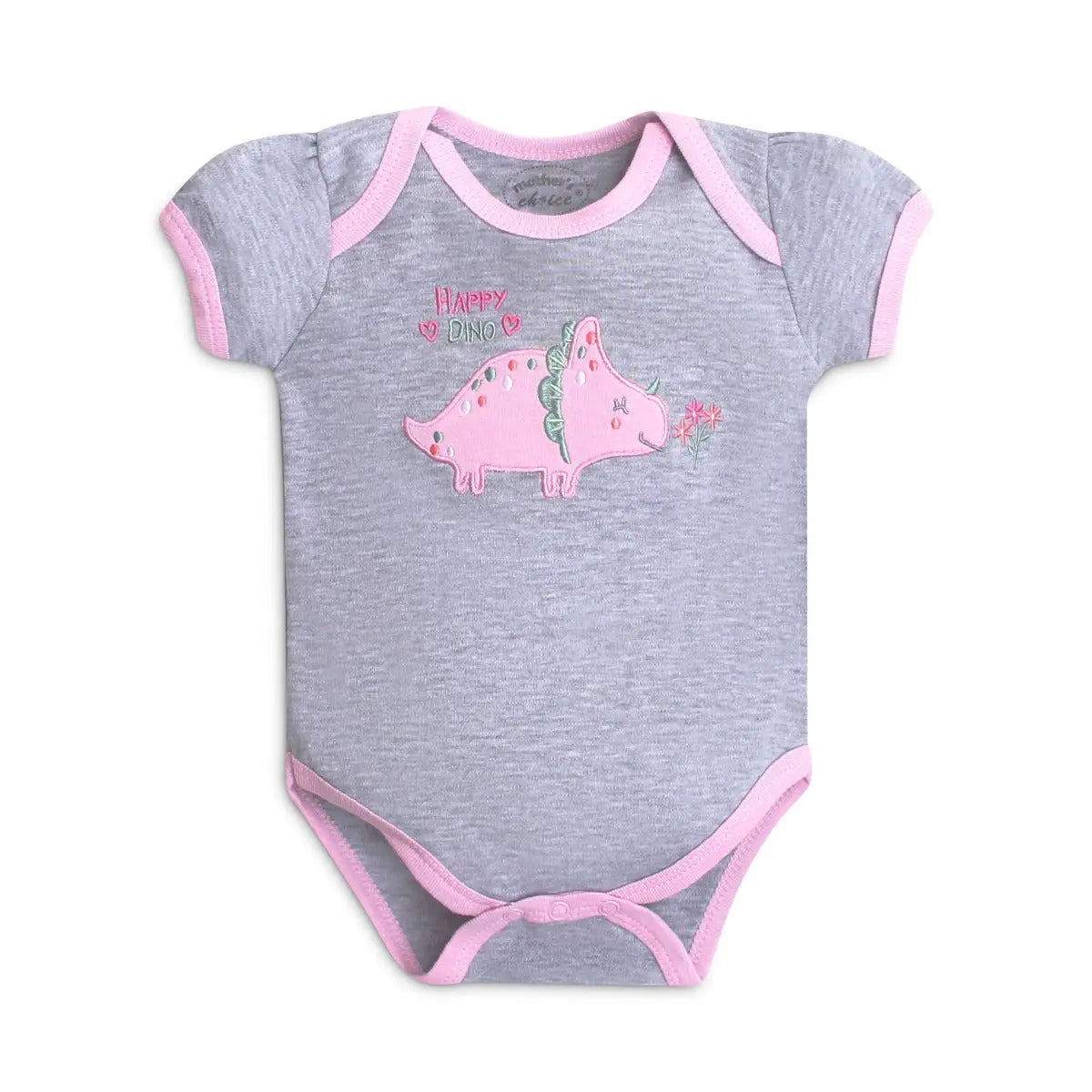 Mothers Choice Baby Creeper Set 3pc Set Pink Grey Mothers Choice