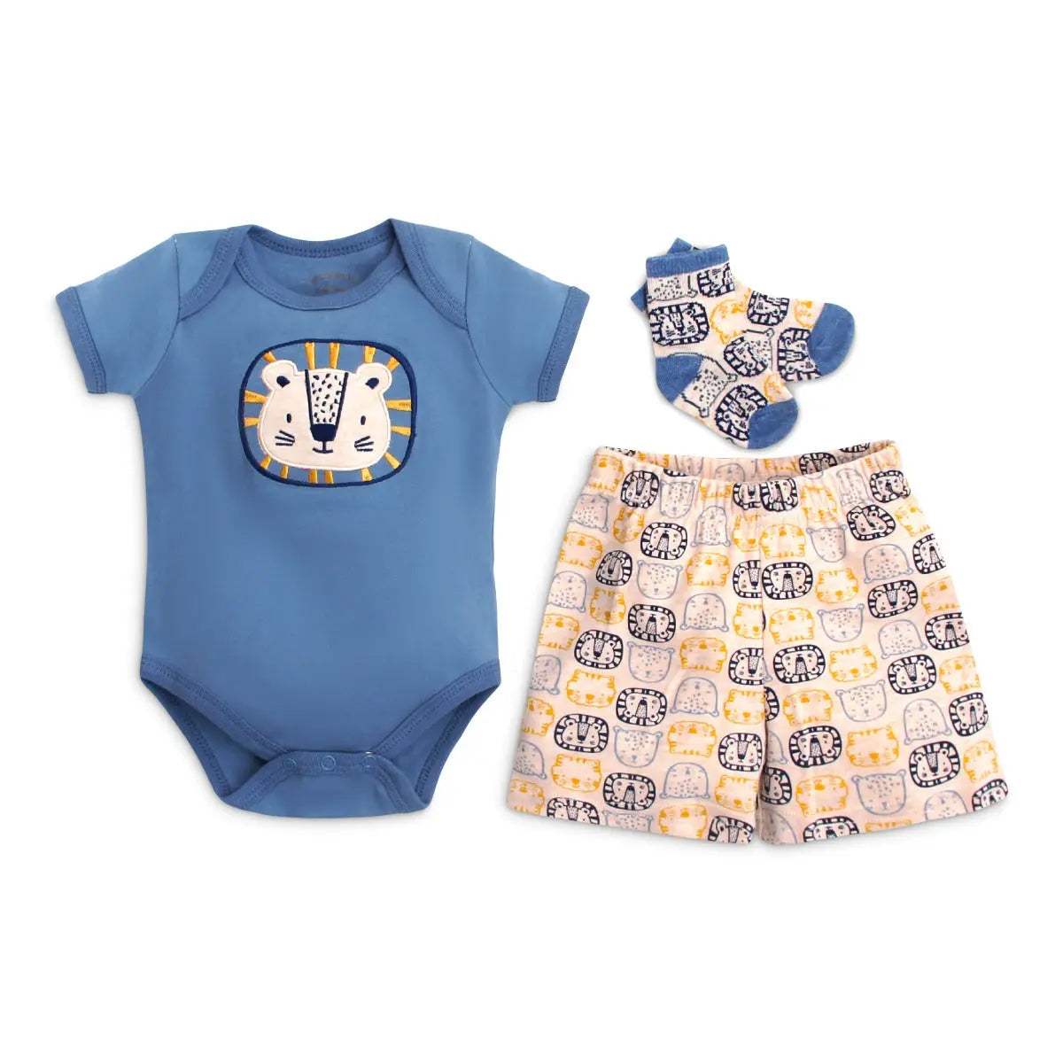 Mothers Choice Item:Baby Creeper Short Socks 3 Pc Set - Blue Mothers Choice Yallatoys