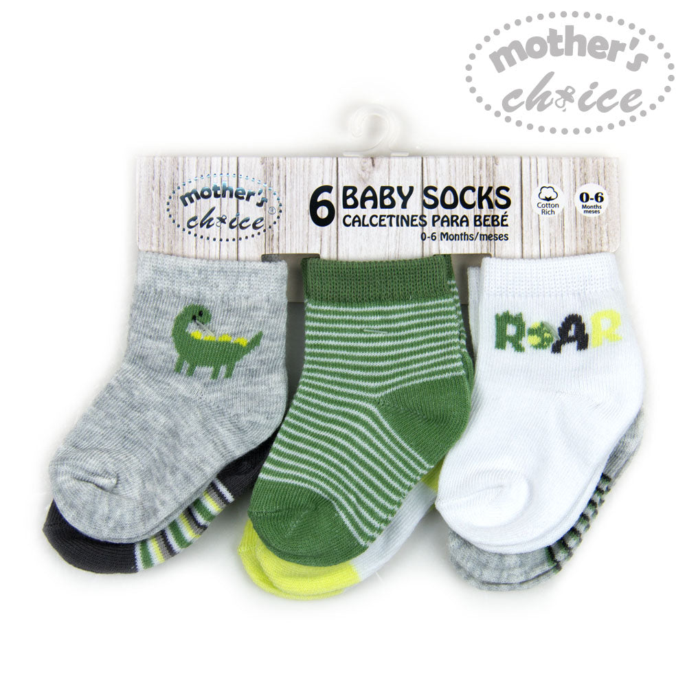 Mother'S Choice-Baby'S 6 Pack Socks Green Mothers Choice Yallatoys