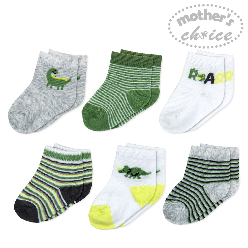 Mother'S Choice-Baby'S 6 Pack Socks Green Mothers Choice Yallatoys