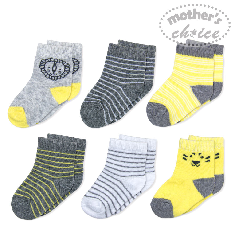 Mother'S Choice-Baby'S 6 Pack Socks. Yellowac Mothers Choice Yallatoys