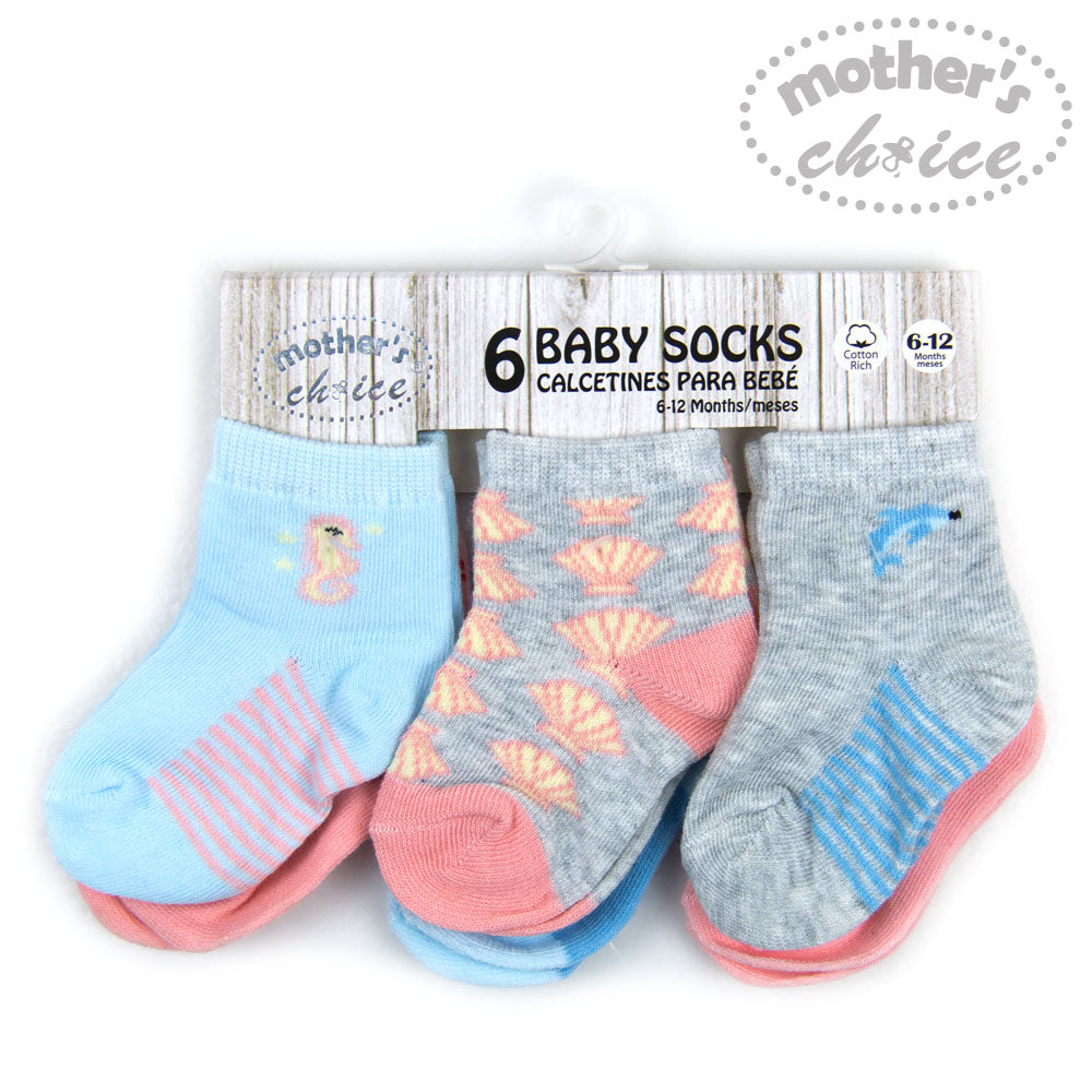 Mother'S Choice-Baby'S 6 Pack Socks.Rose Mothers Choice Yallatoys