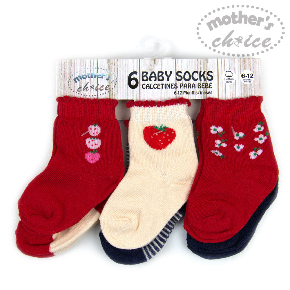 Mother'S Choice-Baby'S 6 Pack Socks. Red Mothers Choice Yallatoys