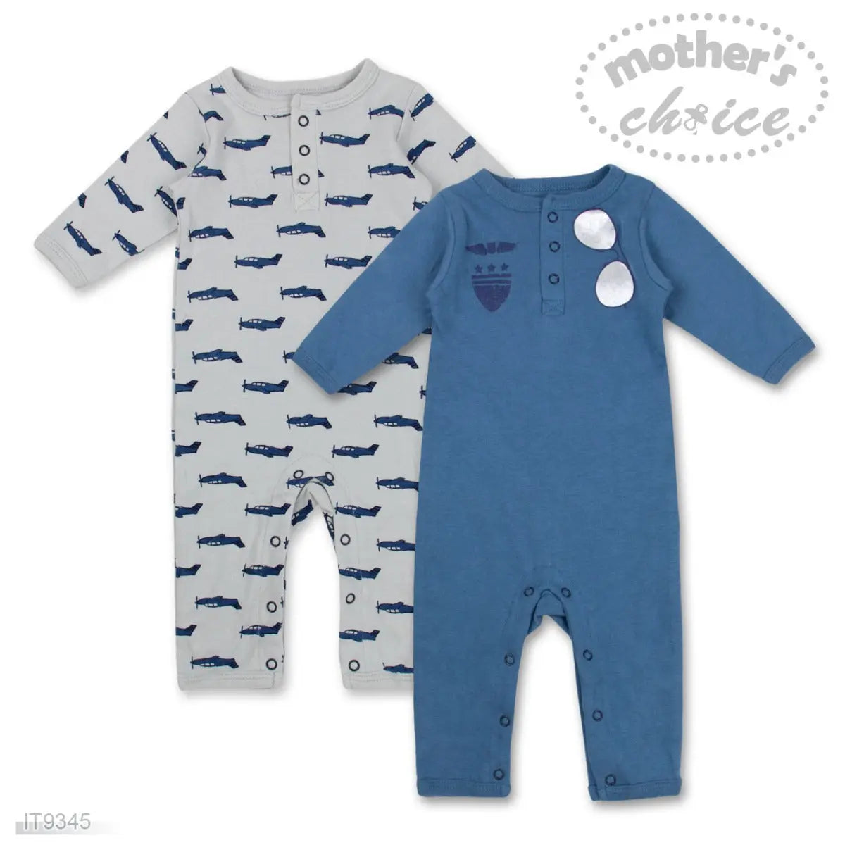 Mothers Choice Baby 2 Pack Romperblue Mothers Choice