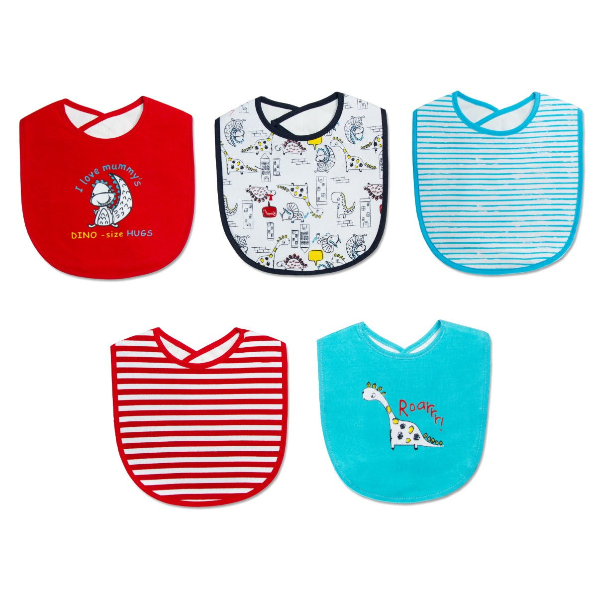 Mother'S Choice-Baby 5 Pack Bibs Boy Mothers Choice Yallatoys