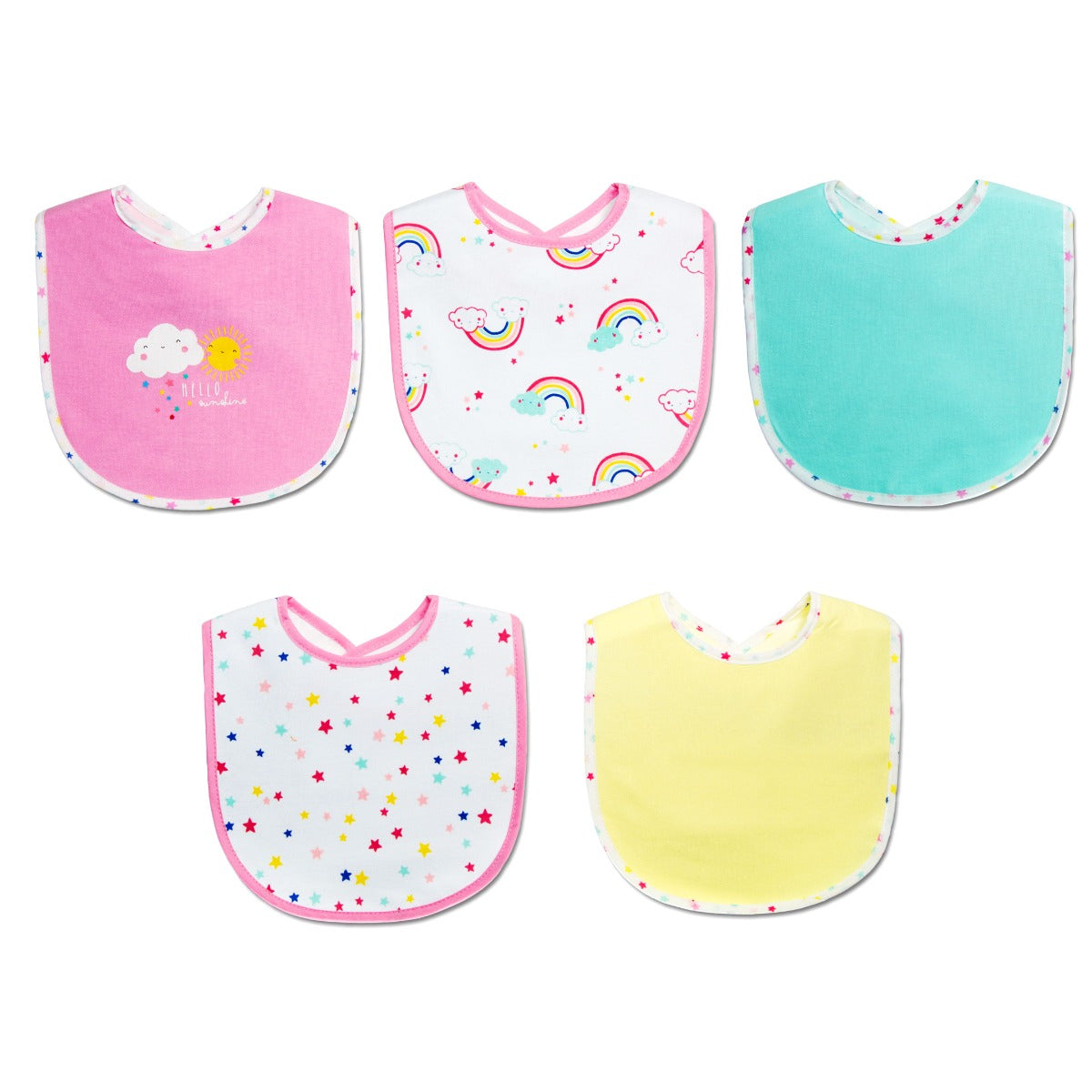 Mother'S Choice-Baby 5 Pack Bibs Girl Mothers Choice Yallatoys