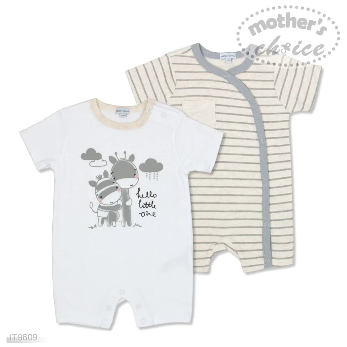 Mothers Choice Baby 2 Pack Short Romperwhite Mothers Choice