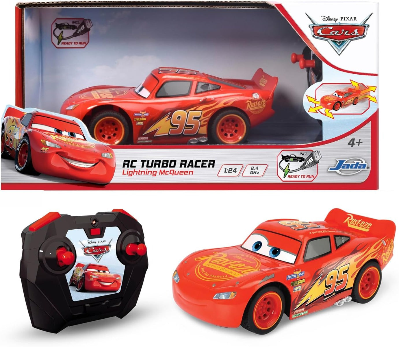 Buy Jada Remote Controlled Cars 3 Lightning Mcqueen Turbo Racer | Yallatoys.com