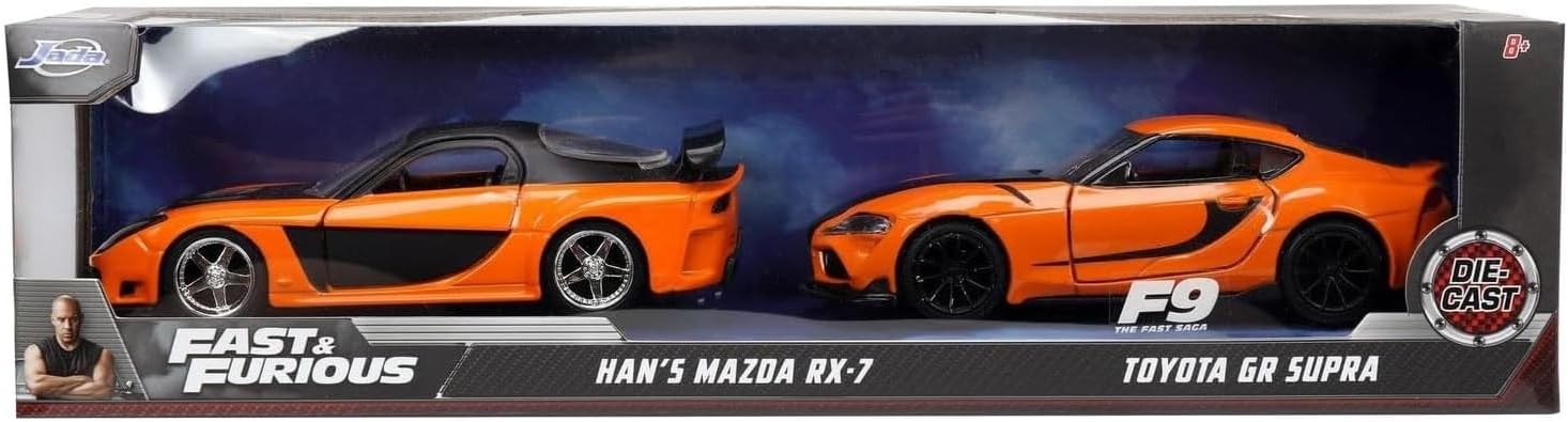 Buy Jada Fast & Furions Mazda Rx 7 and Toyota GR Supra Diecast Model Car 2Pack | Yallatoys.com