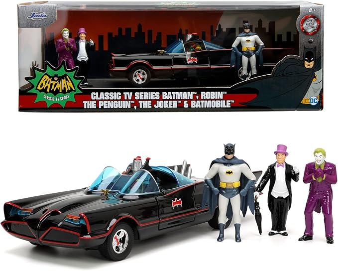 Buy Jada Batman 1966 Class Batmobile Deluxe Car With 4 Action Figures | Yallatoys.com