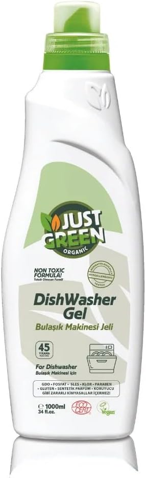 Just Green Organic Dishwasher Gel 1000 ML Just Green Organic Yallatoys