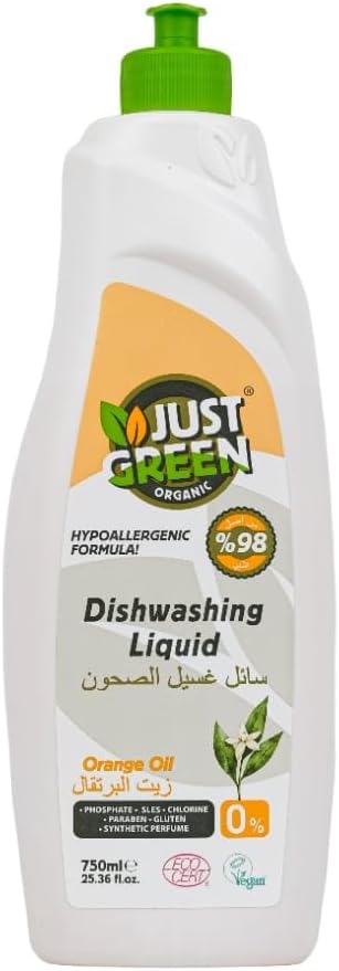 Just Green Organic Dishwashing Liquid  750 ML Just Green Organic Yallatoys